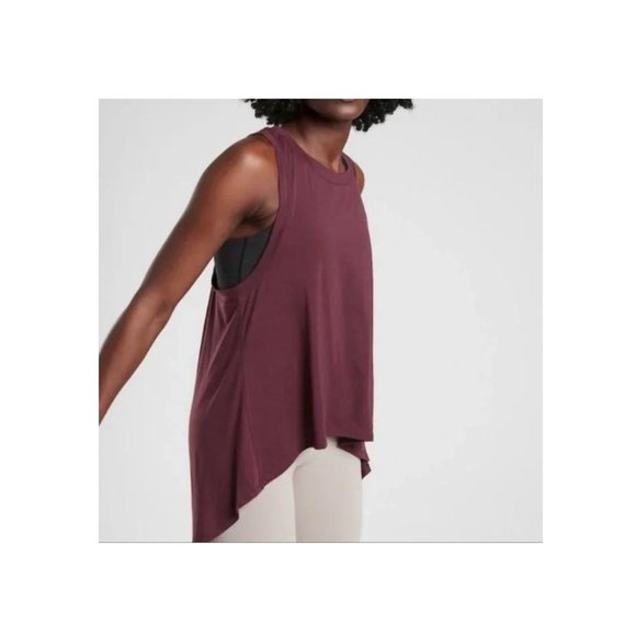 Athleta Purple ESSENCE Relaxed High-Low Tank Top - Picture 2 of 7